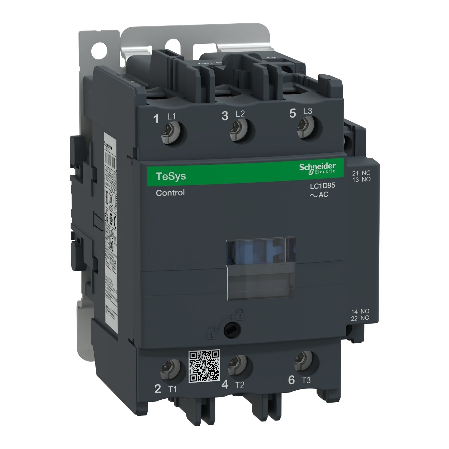 LC1D95E7_Schneider Contactor Tripolar TeSys D - 34HP(220V)/68HP(440V) - 95A(AC3) - 1NA+1NC - Bobina 48VAC - LC1D95E7 - SCHNEIDER - Imagen 1