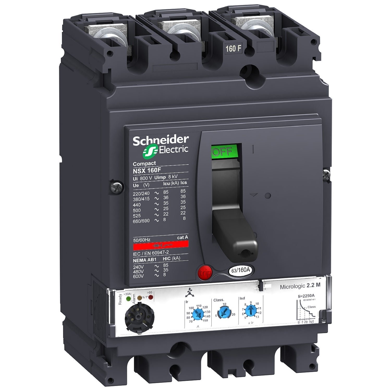 LV430770 Interruptor Automático Compact NSX - Micrologic 2.2 - 160A - 85kA 220/240VAC (IEC60947-2) - LV430770 - SCHNEIDER - Imagen 1