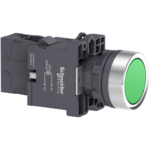 Pulsador Luminoso Verde XA2 - Rasante - 220VAC - NA - XA2EW33M1 - SCHNEIDER